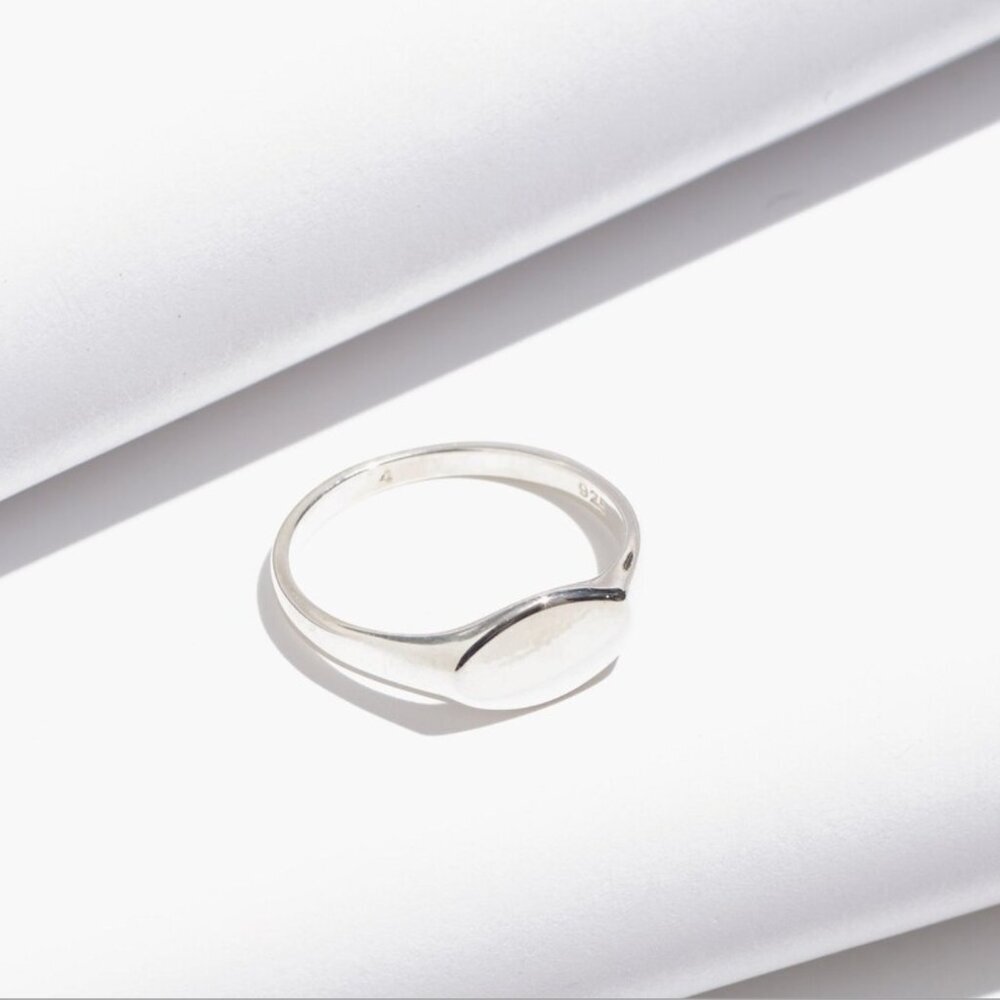 Sterling Silver Minimal Signet Ring 5 Delicate 925